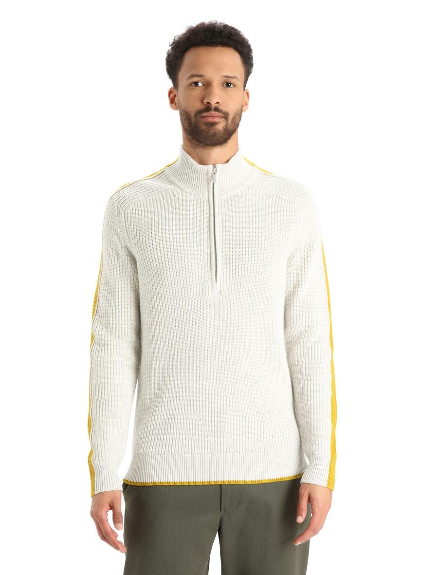 Chandails Icebreaker Merino Lodge Long Sleeve Half Zip Homme Doré | FR 1213NWYB